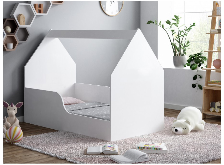 Dětská domečková postel HAPPY HOUSE - Bez motivu - 140x70 cm (12 barev) + matrace ZDARMA