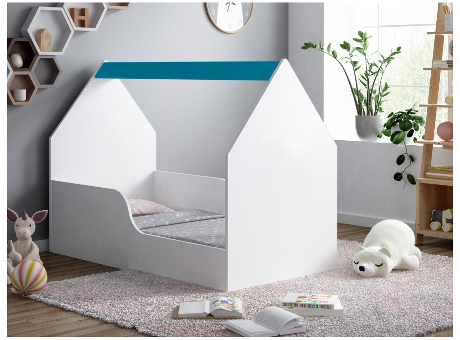 Dětská domečková postel HAPPY HOUSE - Bez motivu - 140x70 cm (12 barev) + matrace ZDARMA