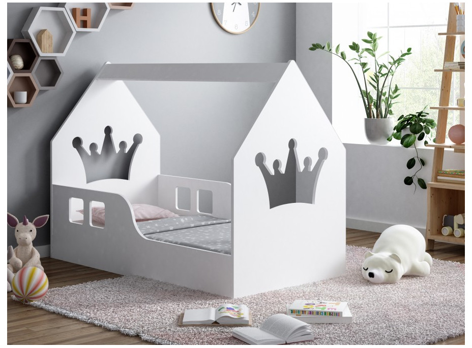 Dětská domečková postel HAPPY HOUSE - Koruna - 160x80 cm (12 barev) + matrace ZDARMA