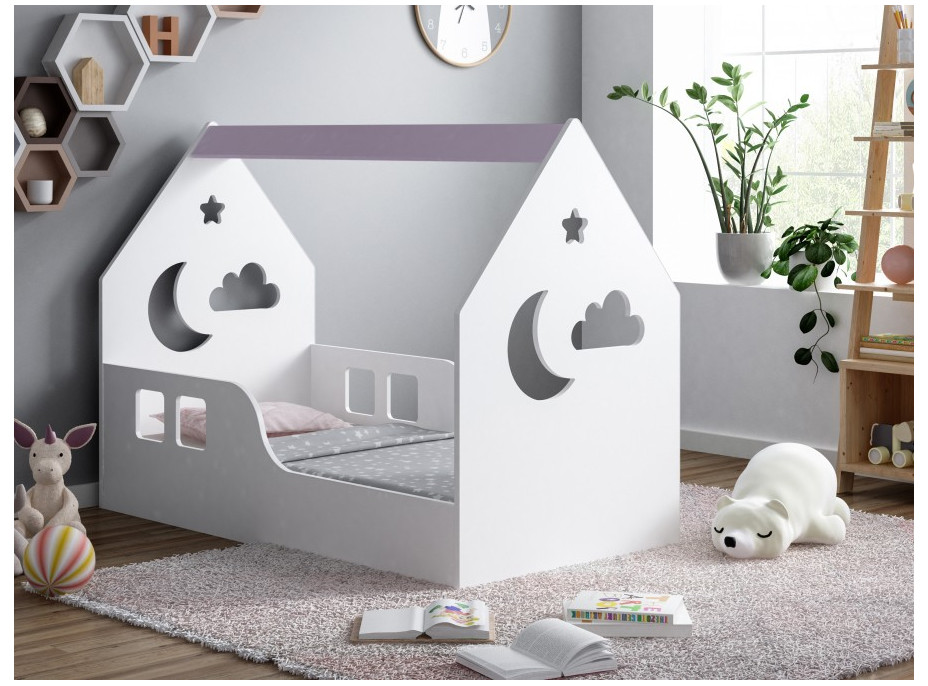 Dětská domečková postel HAPPY HOUSE - Nebe - 140x70 cm (12 barev) + matrace ZDARMA