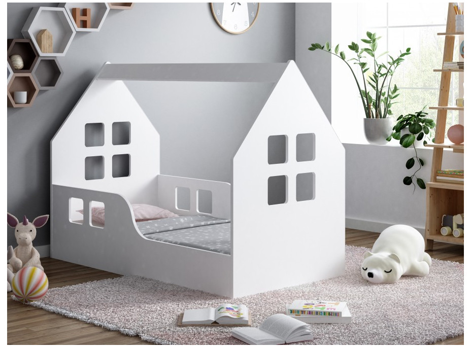 Dětská domečková postel HAPPY HOUSE - Okno 1 - 160x80 cm (12 barev) + matrace ZDARMA
