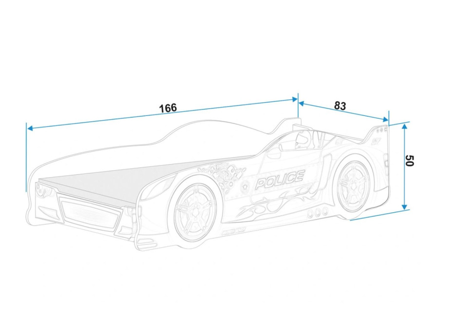 Dětská autopostel CARS RACER - 160x80 cm