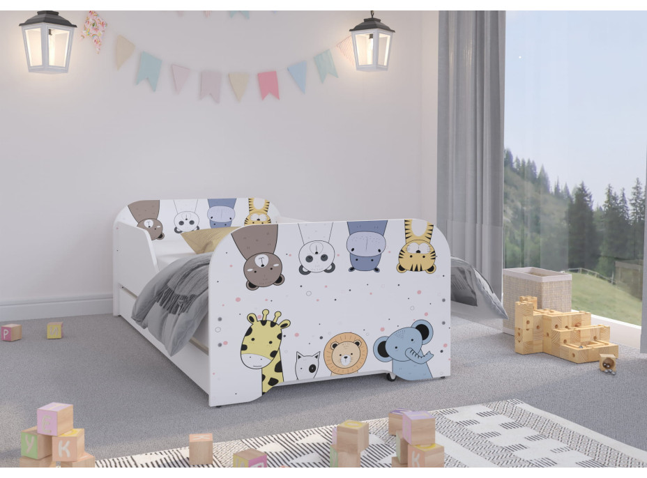 Dětská postel KIM - MINI ZOO 160x80 cm