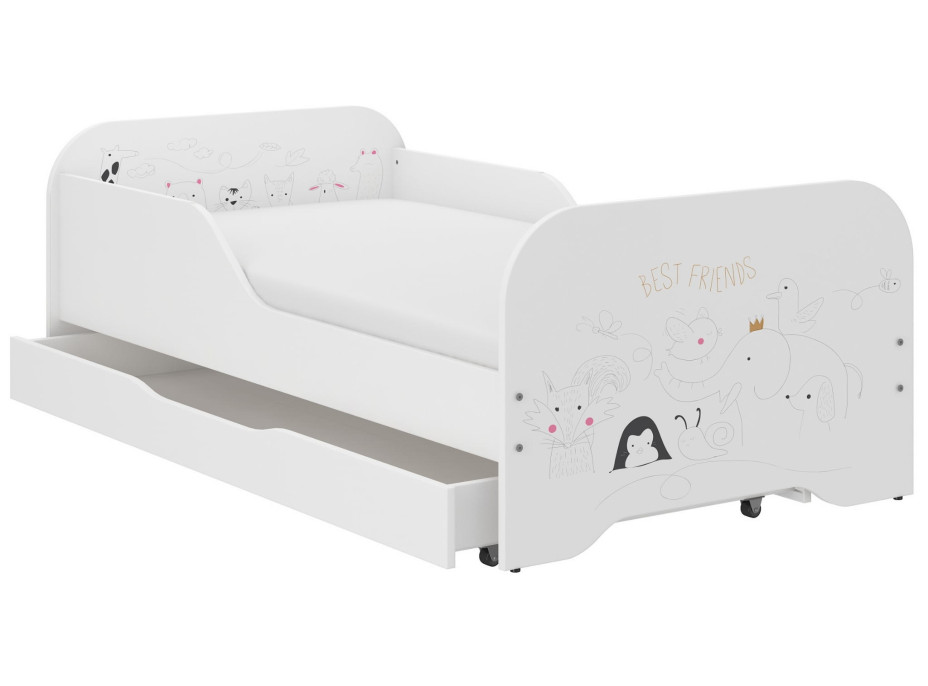 Dětská postel KIM - NEJLEPŠÍ KAMARÁDI 140x70 cm + MATRACE