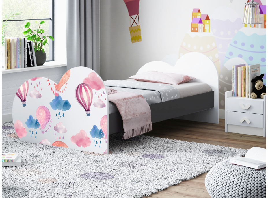 Dětská postel BALÓNY 160X80 cm – (11 barev) + matrace ZDARMA