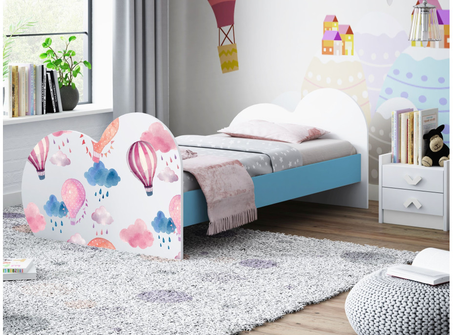 Dětská postel BALÓNY 160X80 cm – bílá + matrace ZDARMA