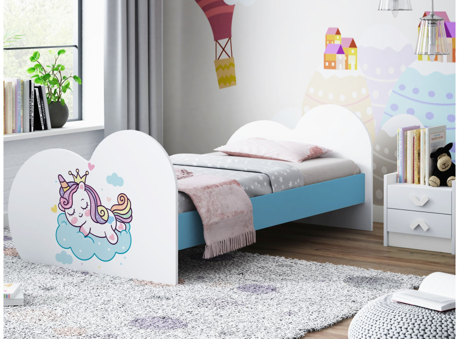 Dětská postel JEDNOROŽEC 160x80 cm (11 barev) + matrace ZDARMA