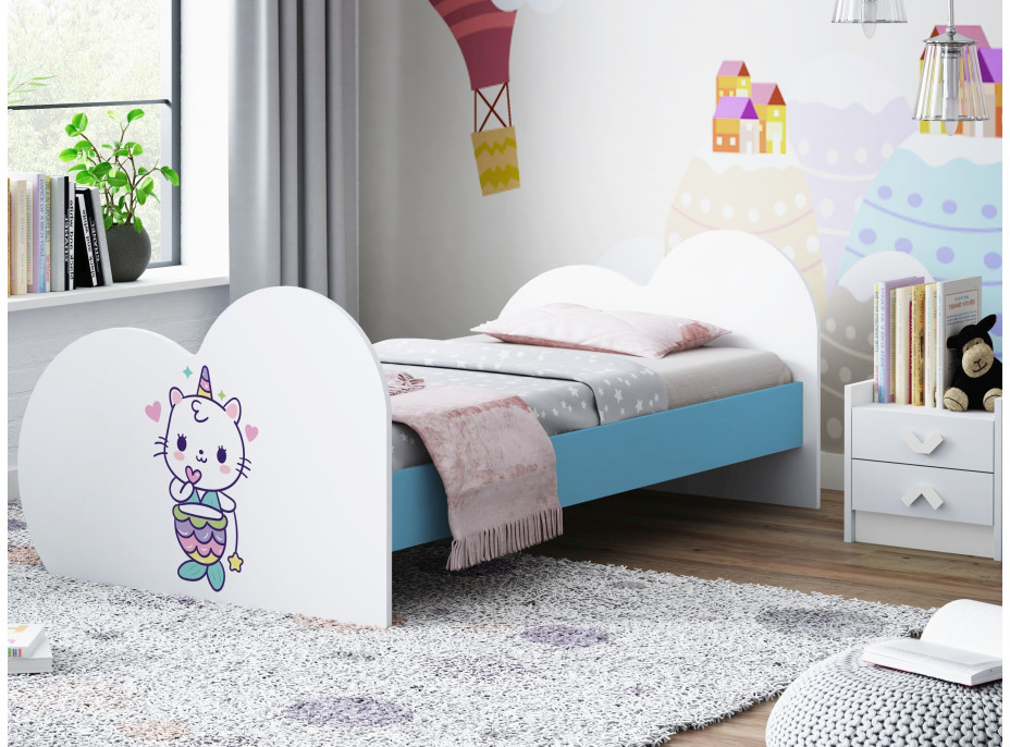 Dětská postel KITTY JEDNOROŽEC 160x80 cm (11 barev) + matrace ZDARMA