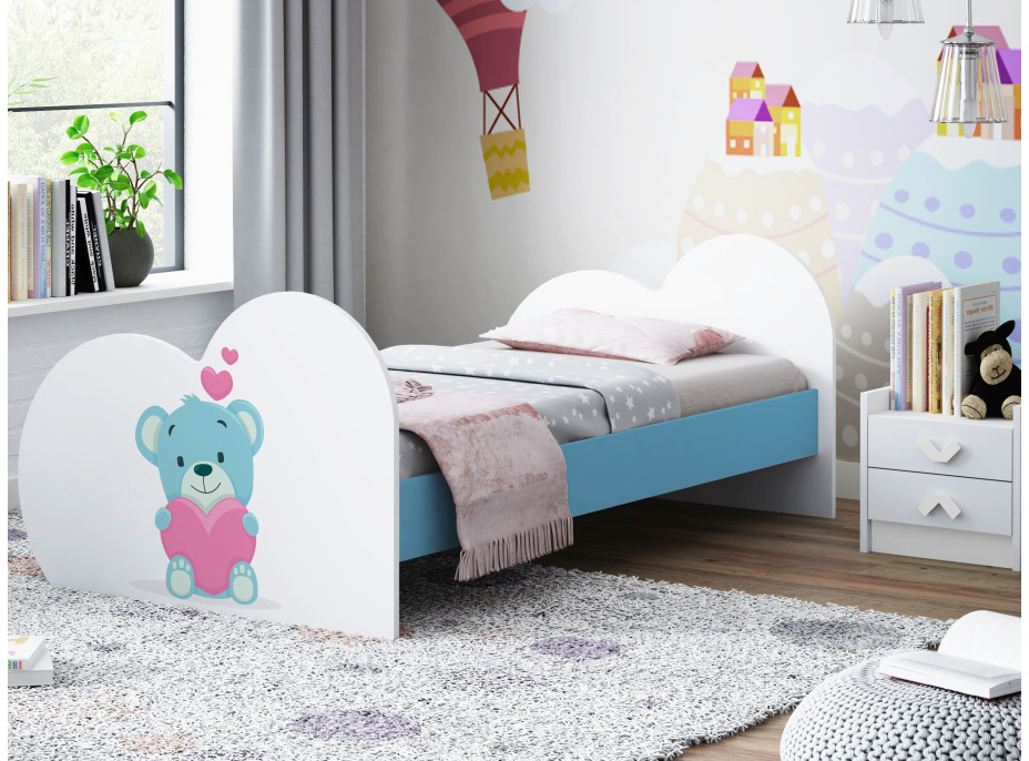 Dětská postel MEDVÍDEK 160x80 cm (11 barev) + matrace ZDARMA