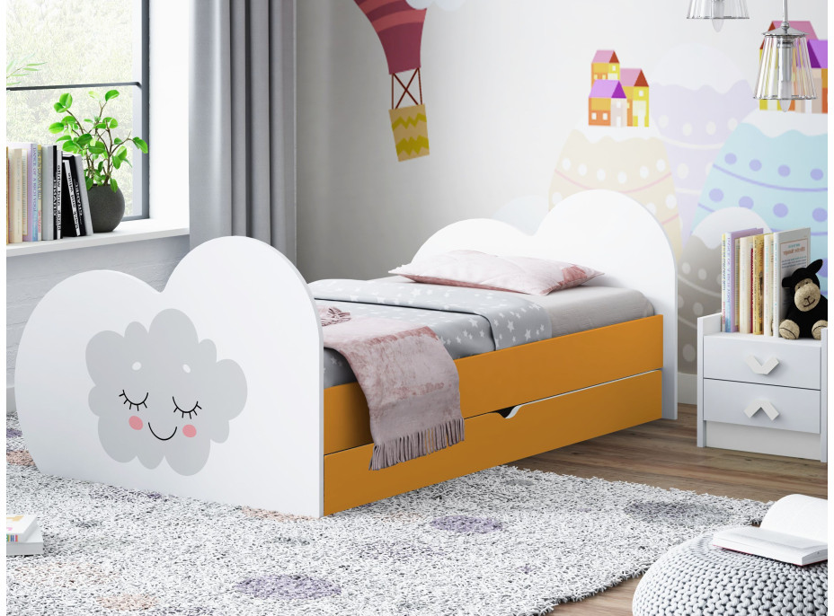 Dětská postel MRÁČEK 160x80 cm, se šuplíkem (11 barev) + matrace ZDARMA