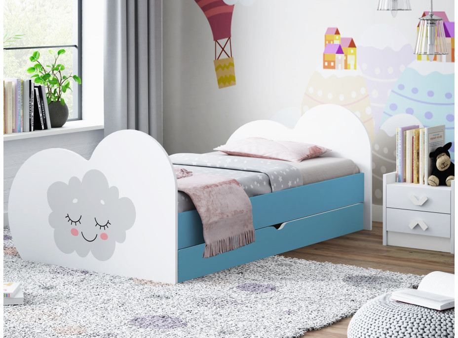 Dětská postel MRÁČEK 160x80 cm, se šuplíkem (11 barev) + matrace ZDARMA