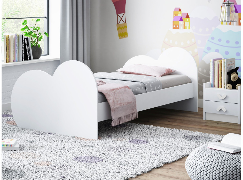 Dětská postel SRDÍČKO bez motivu 180x90 cm (11 barev) + matrace ZDARMA
