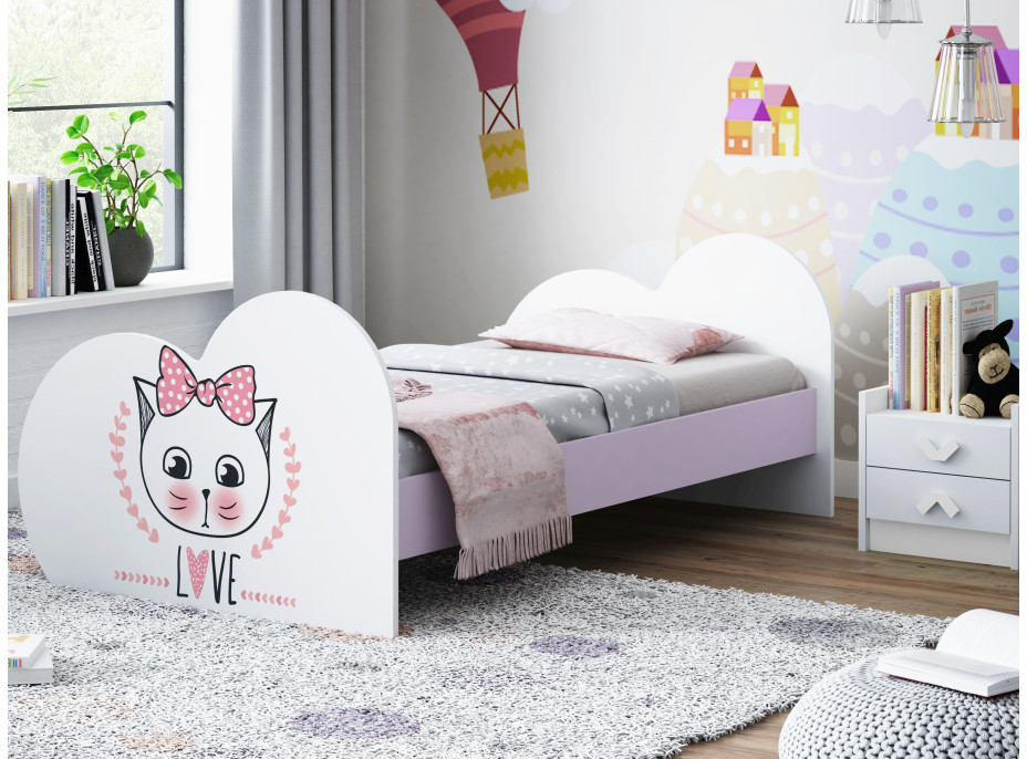 Dětská postel ZAMILOVANÉ KOŤÁTKO 180x90 cm (11 barev) + matrace ZDARMA