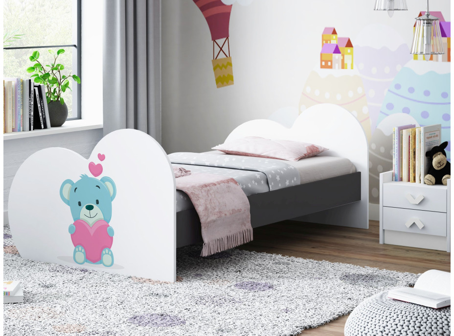 Dětská postel MEDVÍDEK 180x90 cm (11 barev) + matrace ZDARMA