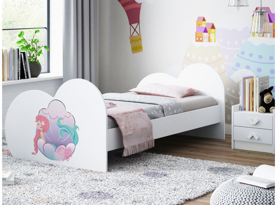 Dětská postel MOŘSKÁ VÍLA 180x90 cm (11 barev) + matrace ZDARMA
