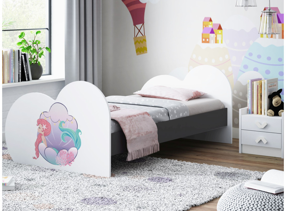 Dětská postel MOŘSKÁ VÍLA 180x90 cm (11 barev) + matrace ZDARMA