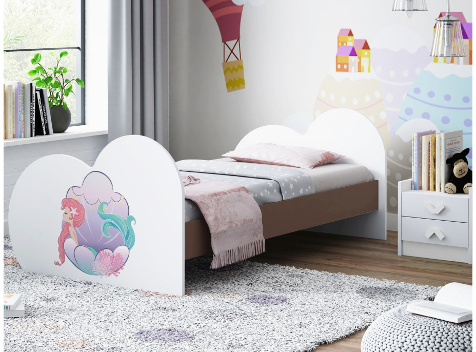 Dětská postel MOŘSKÁ VÍLA 180x90 cm (11 barev) + matrace ZDARMA