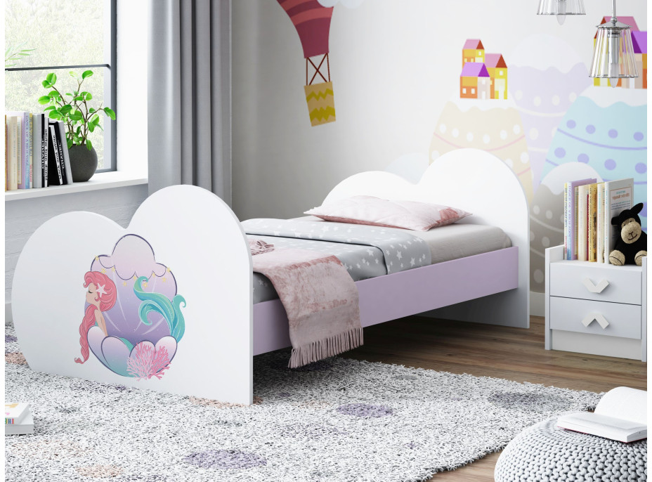 Dětská postel MOŘSKÁ VÍLA 180x90 cm (11 barev) + matrace ZDARMA