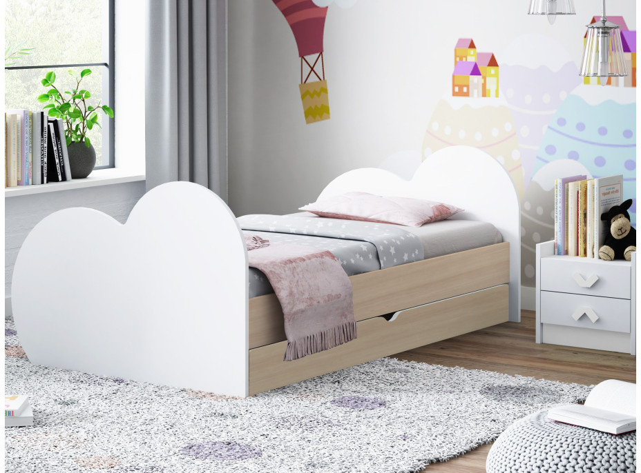 Dětská postel LOVE bez motivu 180x90 cm, se šuplíkem (11 barev) + matrace ZDARMA