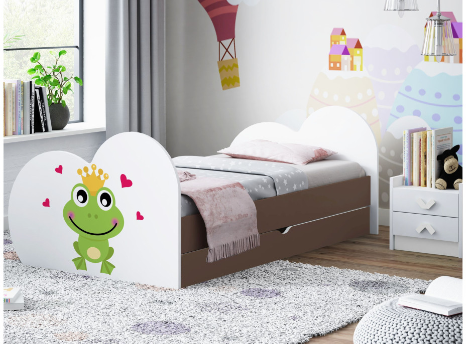 Dětská postel ŽABKA 180x90 cm, se šuplíkem (11 barev) + matrace ZDARMA