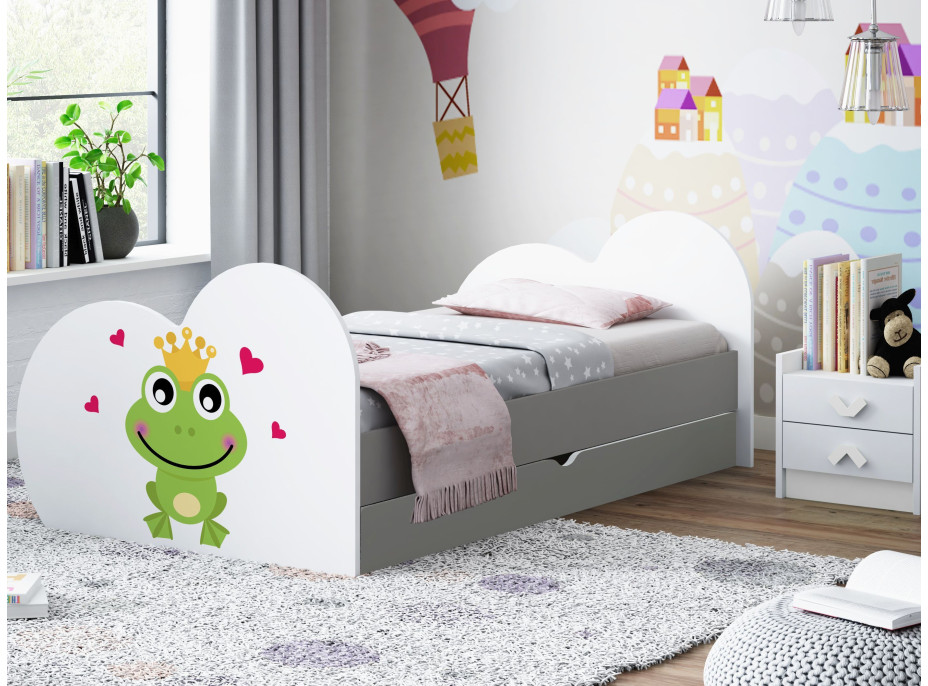 Dětská postel ŽABKA 180x90 cm, se šuplíkem (11 barev) + matrace ZDARMA