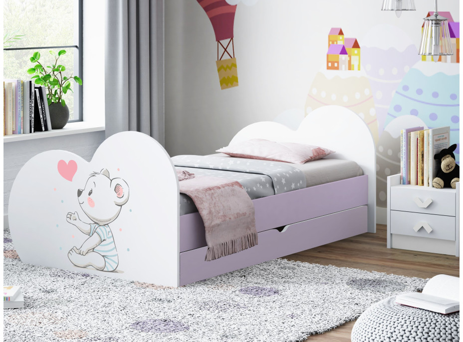 Dětská postel ZAMILOVANÁ KOALA 180x90 cm, se šuplíkem (11 barev) + matrace ZDARMA
