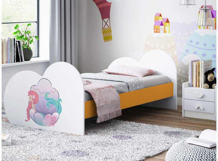 Dětská postel MOŘSKÁ VÍLA 190x90 cm (11 barev) + matrace ZDARMA