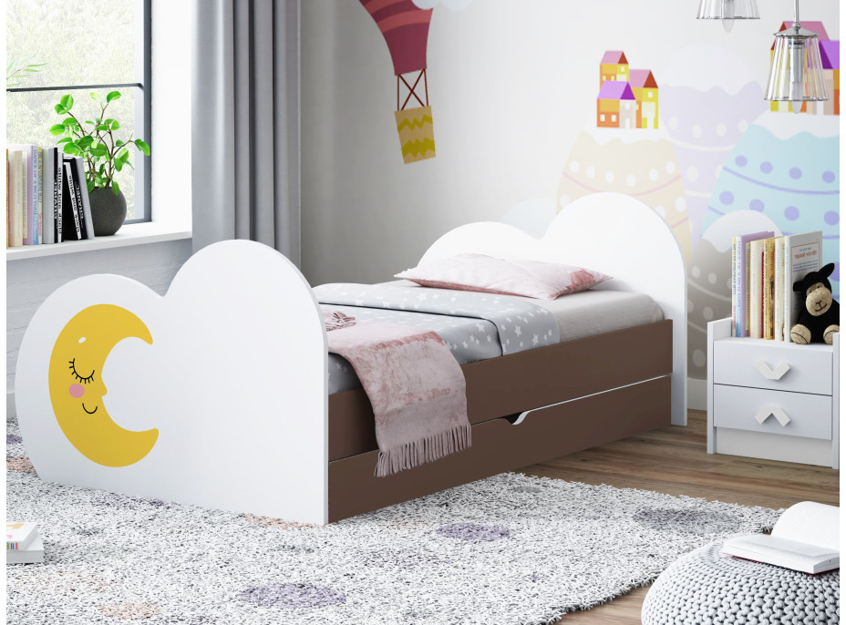 Dětská postel MĚSÍČEK 190x90 cm, se šuplíkem (11 barev) + matrace ZDARMA