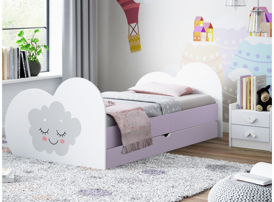 Dětská postel MRÁČEK 190x90 cm, se šuplíkem (11 barev) + matrace ZDARMA