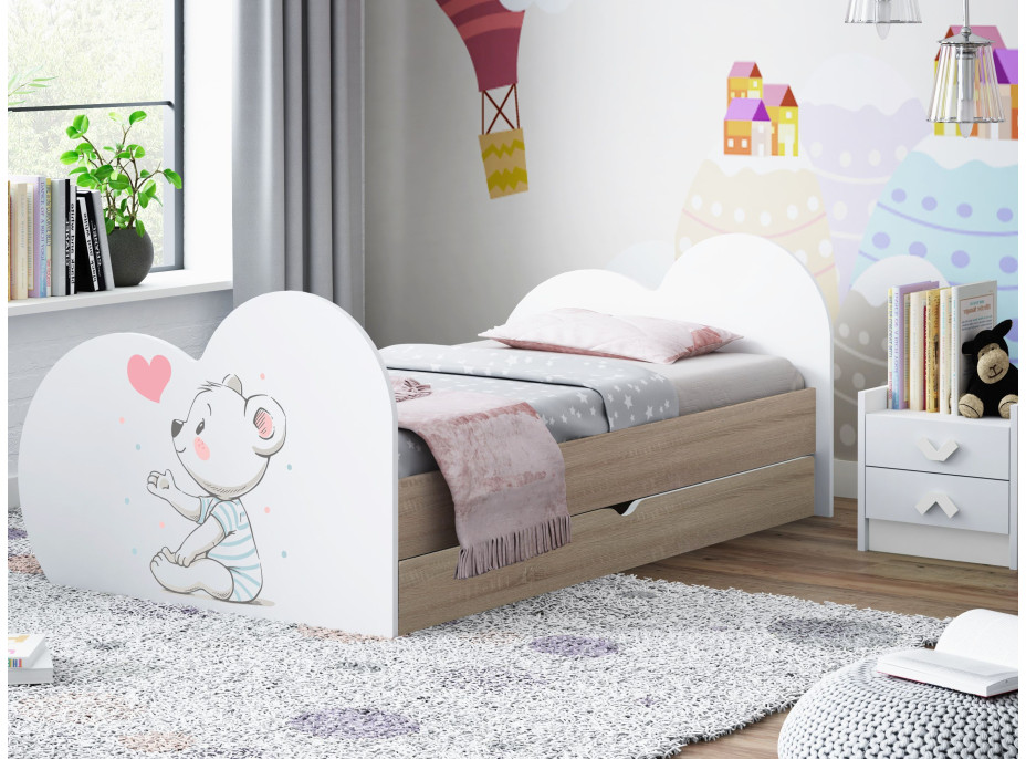 Dětská postel ZAMILOVANÁ KOALA 190x90 cm, se šuplíkem (11 barev) + matrace ZDARMA