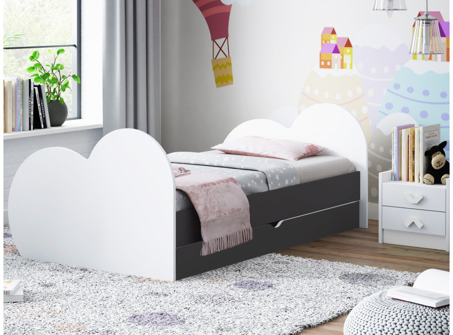 Dětská postel LOVE bez motivu 190x90 cm, se šuplíkem (11 barev) + matrace ZDARMA