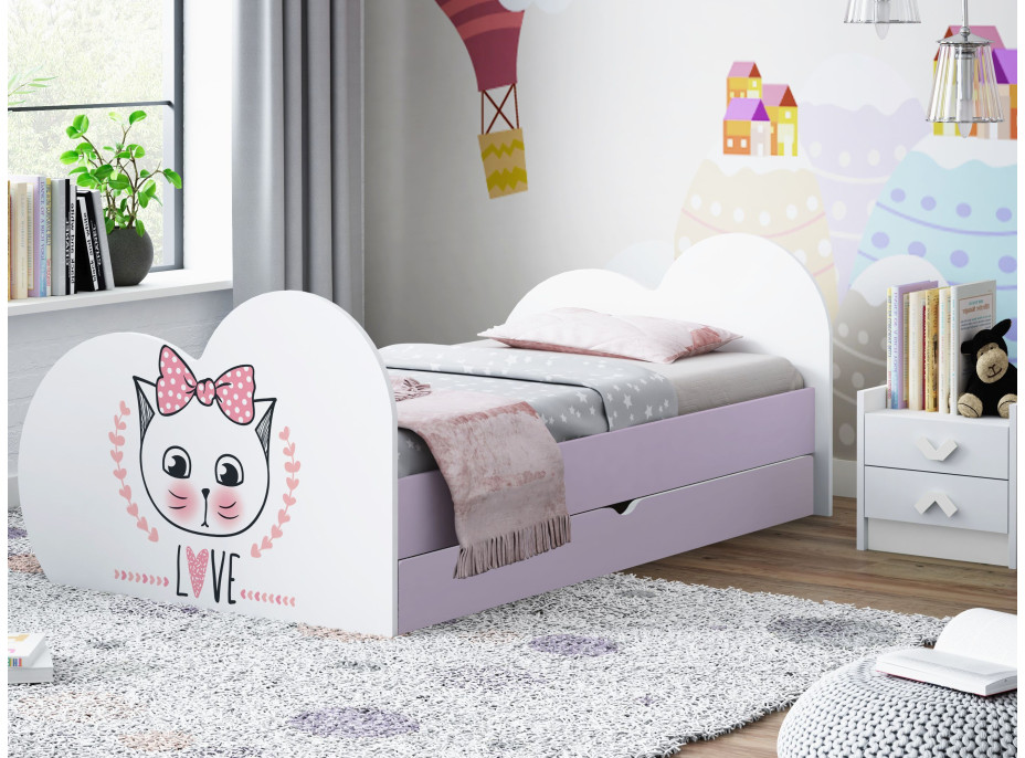 Dětská postel KOŤÁTKO 190x90 cm, se šuplíkem (11 barev) + matrace ZDARMA