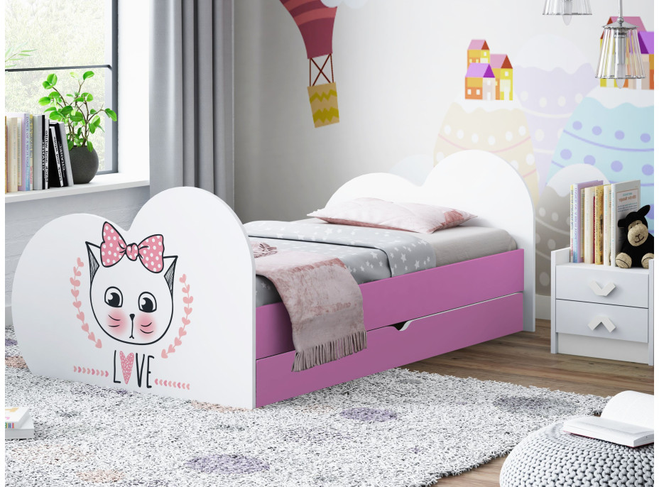 Dětská postel KOŤÁTKO 190x90 cm, se šuplíkem (11 barev) + matrace ZDARMA