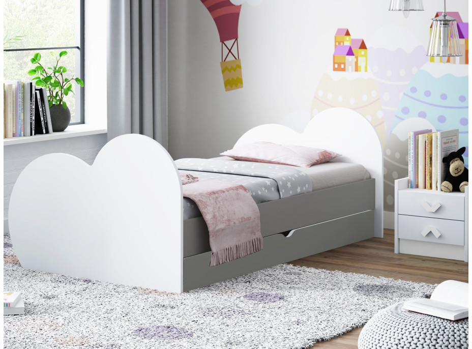 Dětská postel LOVE bez motivu 200x90 cm, se šuplíkem (11 barev) + matrace ZDARMA