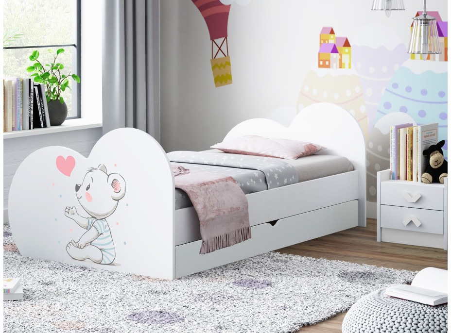 Dětská postel ZAMILOVANÁ KOALA 200x90 cm, se šuplíkem (11 barev) + matrace ZDARMA