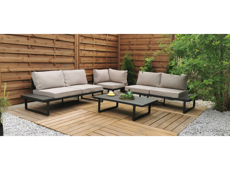 Zahradní sestava nábytku VENTURA pro 5 osob - světle šedá