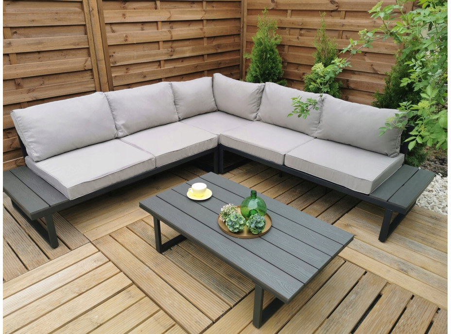 Zahradní sestava nábytku VENTURA pro 5 osob - světle šedá