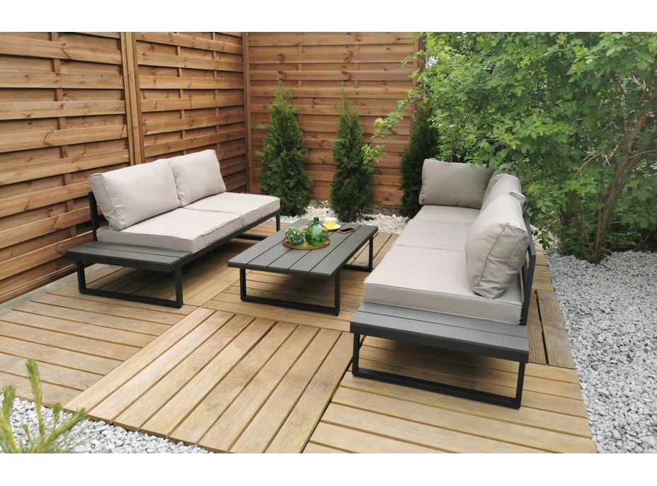 Zahradní sestava nábytku VENTURA pro 5 osob - světle šedá