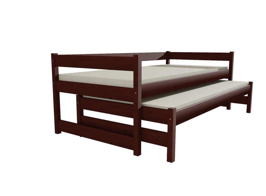 Dětská postel s výsuvnou přistýlkou z MASIVU 200x80cm bez šuplíku - DPV003
