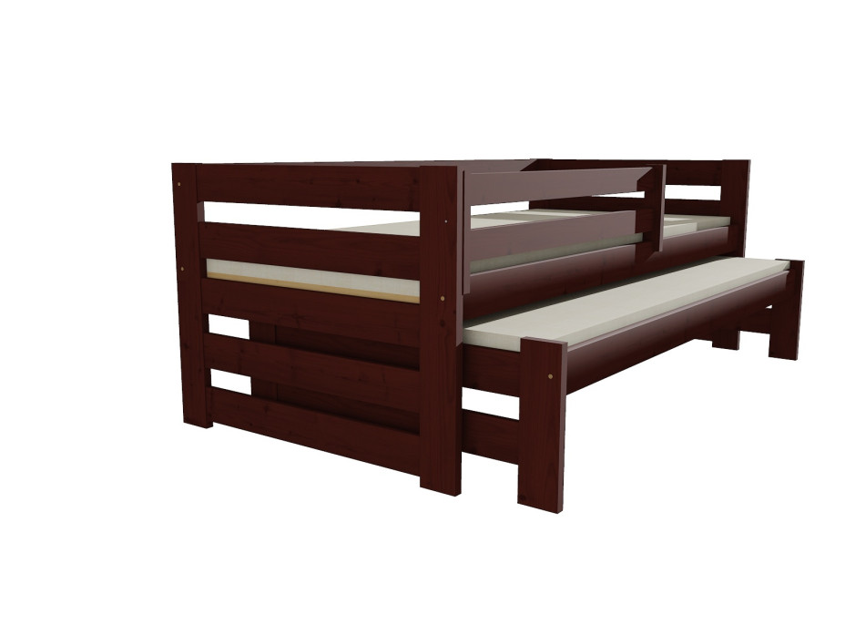 Dětská postel s výsuvnou přistýlkou z MASIVU 180x80cm SE ŠUPLÍKY - DPV007