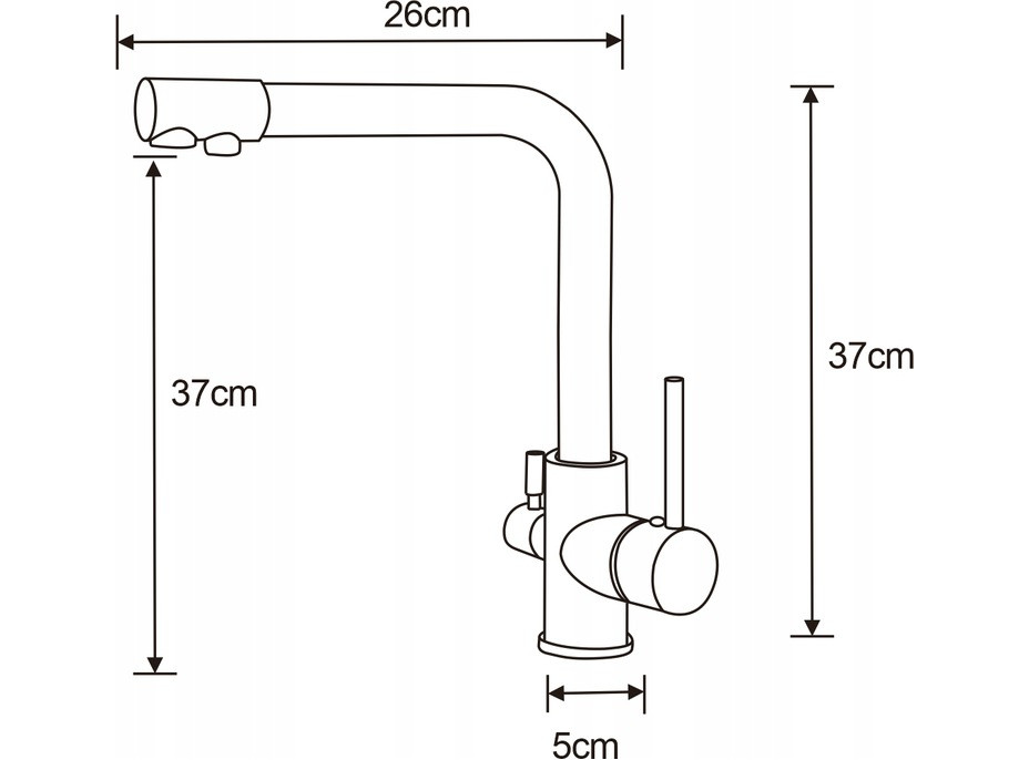 Kuchyňská baterie MEXEN DUERO se 2 vývody - inox, 671600-99