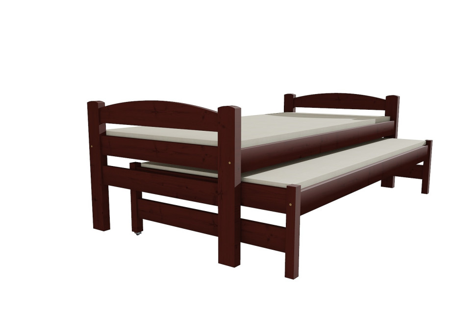 Dětská postel s výsuvnou přistýlkou z MASIVU 200x80cm bez šuplíku - DPV010