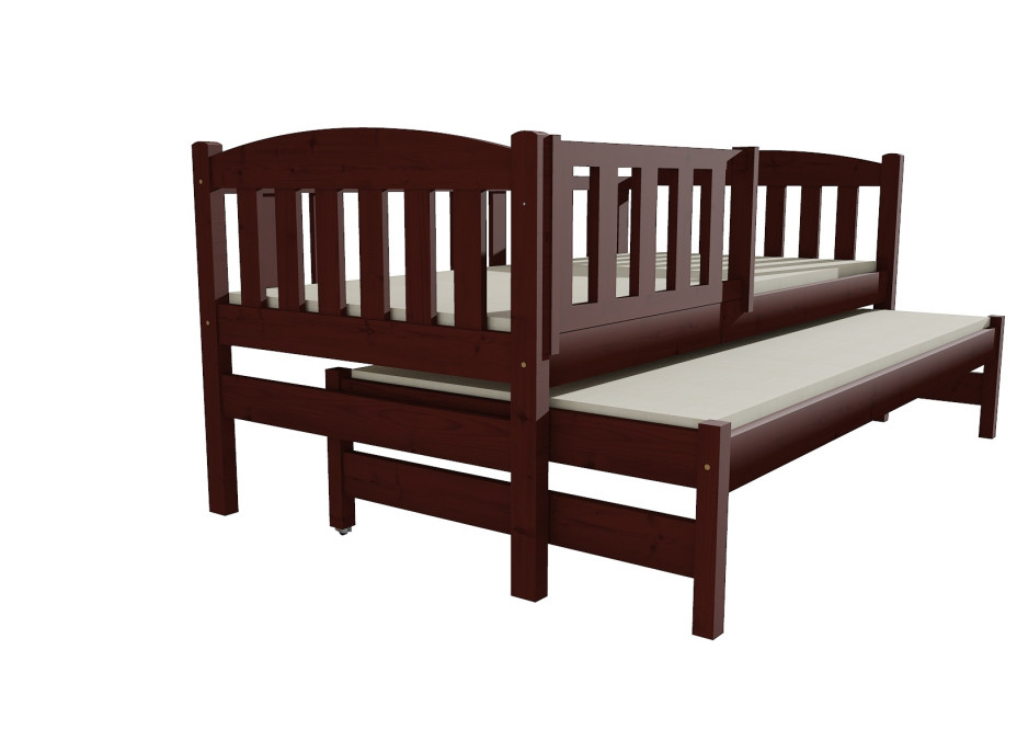 Dětská postel s výsuvnou přistýlkou z MASIVU 200x90cm SE ŠUPLÍKY - DPV013