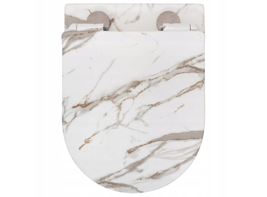 Závěsné WC MAXMAX Rea CARLOS RIMLESS - dekor Lava + Duroplast sedátko slim