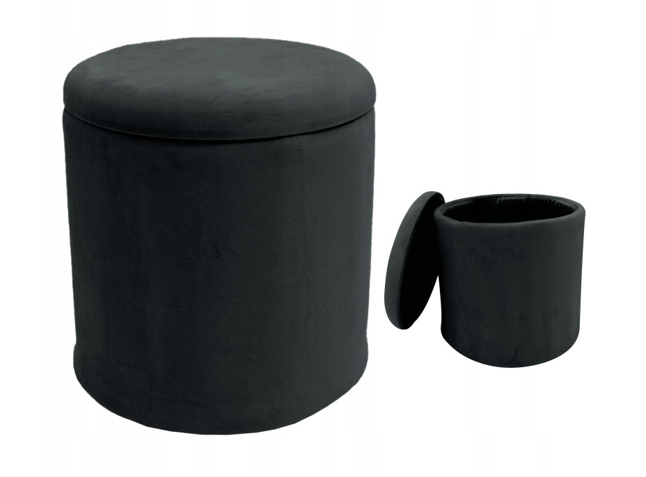 Taburet PLAZA s úložným prostorem - černý