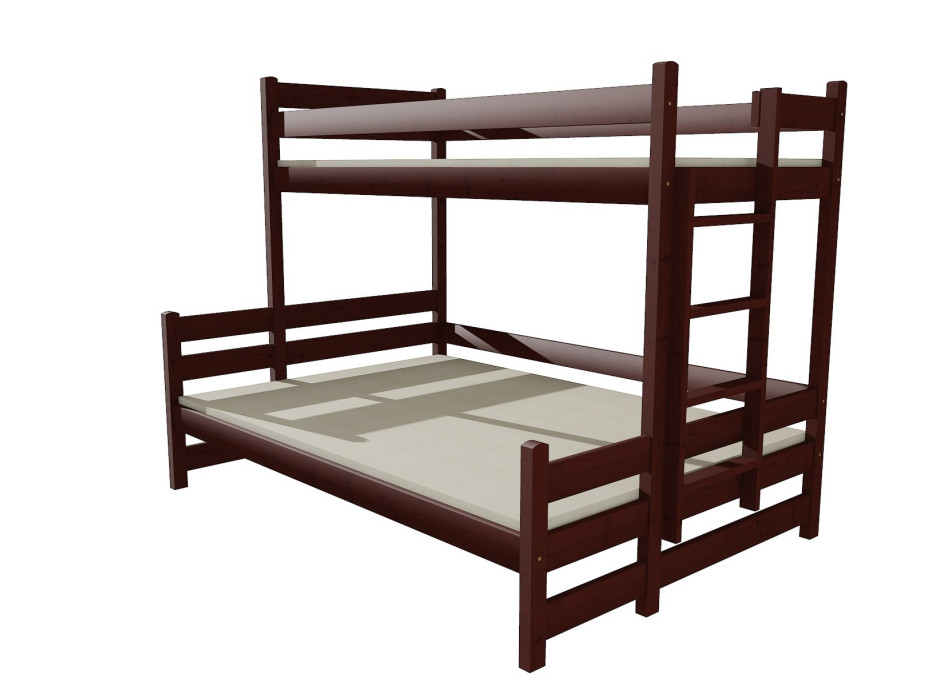 Dětská patrová postel s rozšířeným spodním lůžkem z MASIVU 200x90cm SE ŠUPLÍKY - PPS003