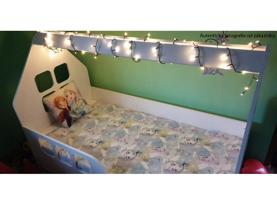 Dětská domečková postel KIDHOUSE se šuplíkem - bílá - levá - 160x80 cm