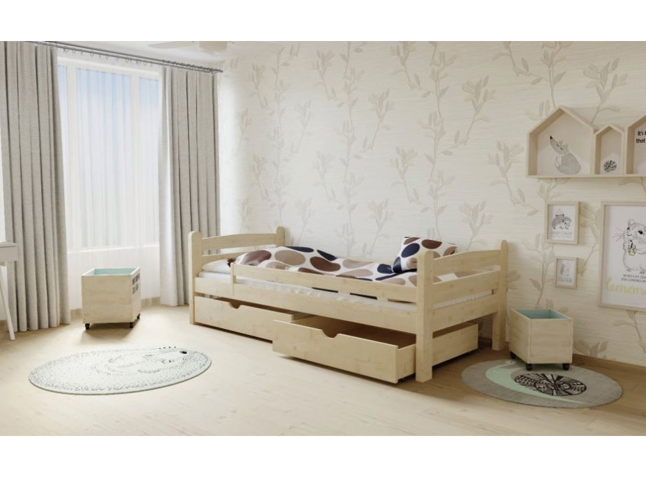 Dětská postel z MASIVU 180x80cm SE ŠUPLÍKY - DP005