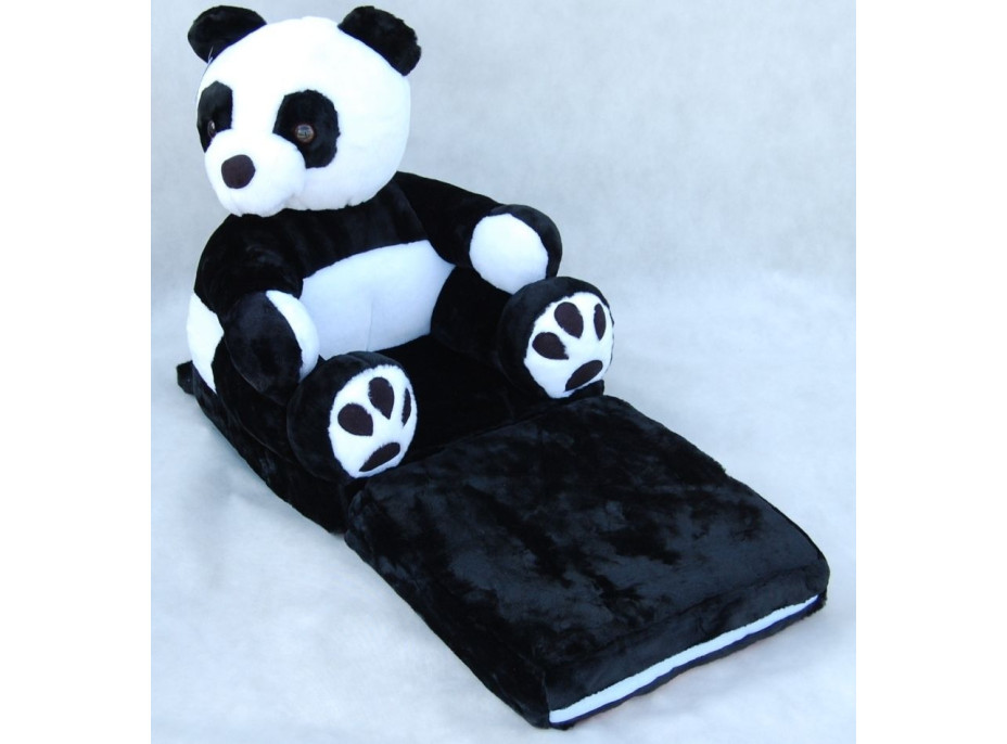Dětské plyšové rozkládací křesílko PANDA