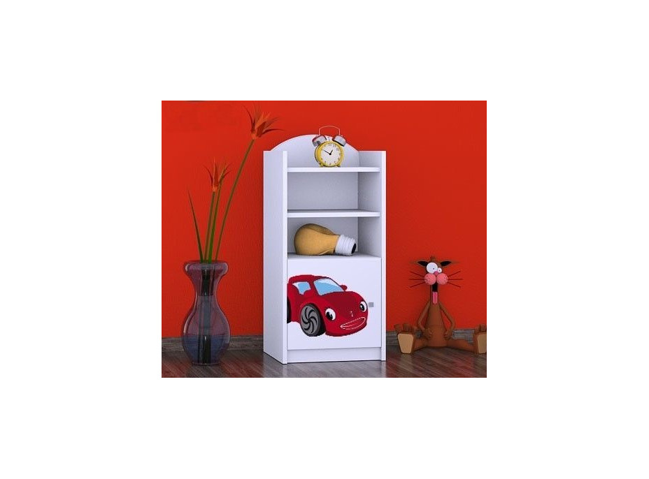 Dětský úložný regál RED CAR - TYP 2 - NÍZKÝ